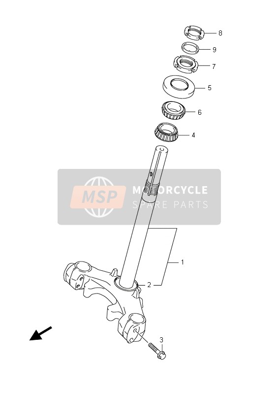 Suzuki UX150 SIXTEEN 2008 Tige de direction pour un 2008 Suzuki UX150 SIXTEEN